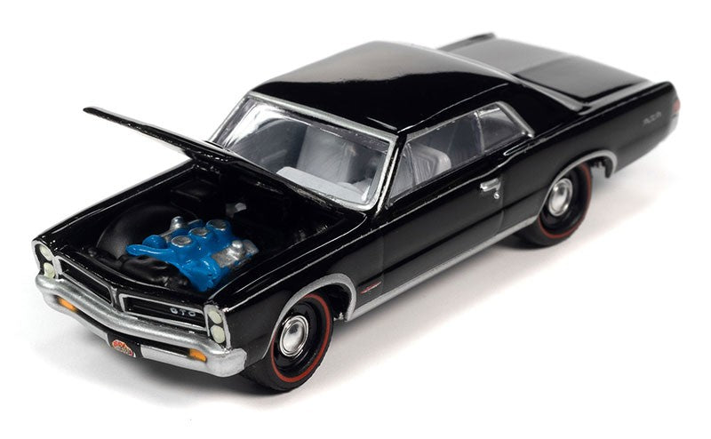 1965 Pontiac GTO in Gloss Black - Johnny Lightning 1/64 - JLSP290 A Passion Diecast