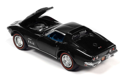 1969 Chevrolet Corvette in Gloss Black - Johnny Lightning 1/64 - JLSP291 B Passion Diecast