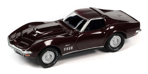 1969 Chevrolet Corvette in Burgundy - Johnny Lightning 1/64 - JLSP291 A Passion Diecast