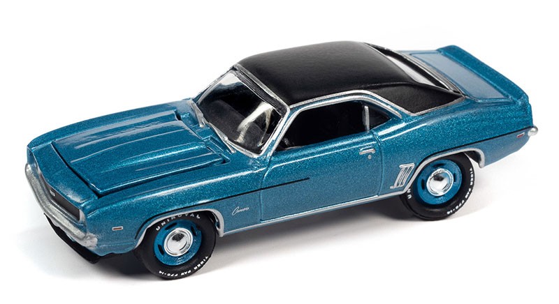 1969 Chevrolet COPO RS Camaro in Azure Turquoise with Flat Black Roof - Johnny Lightning 1/64 - JLSP292 A Passion Diecast