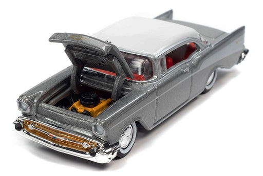 1957 Chevy Bel Air Hardtop in Inca Silver and White  - Racing Champions - 1/64 - RCSP023 Passion DIecast
