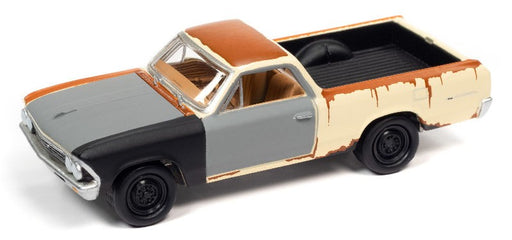 1966 Chevrolet El Camino in Lemonwood Yellow Gloss with Primer & Rust - Johnny Lightning 1/64 - JLSP212 B Passion Diecast