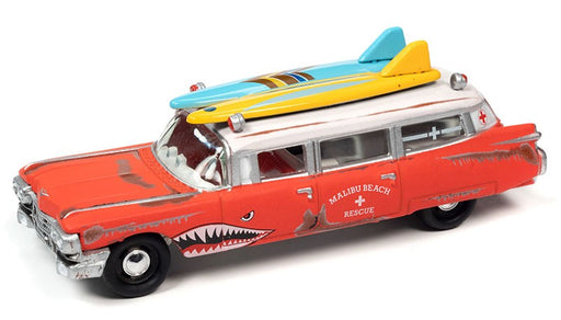 Surf Shark -1959 Cadillac Eldorado Ambulance - Johnny Lightning 1/64 - JLSP256 Passion Diecast