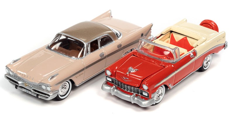 1959 Desoto Fireflite & 1956 Chevrolet Bel Air Convertible - Set of 2 - Johnny Lightning - 1:64 - JLSP285 B -  Passion Diecast