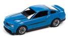 2012 Mustang GT/CS in Grabber Blue with Black Hood and GT/CS Side Stripes - Auto World - 1/64 - AWSP112 A