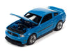 2012 Mustang GT/CS in Grabber Blue with Black Hood and GT/CS Side Stripes - Auto World - 1/64 - AWSP112 A