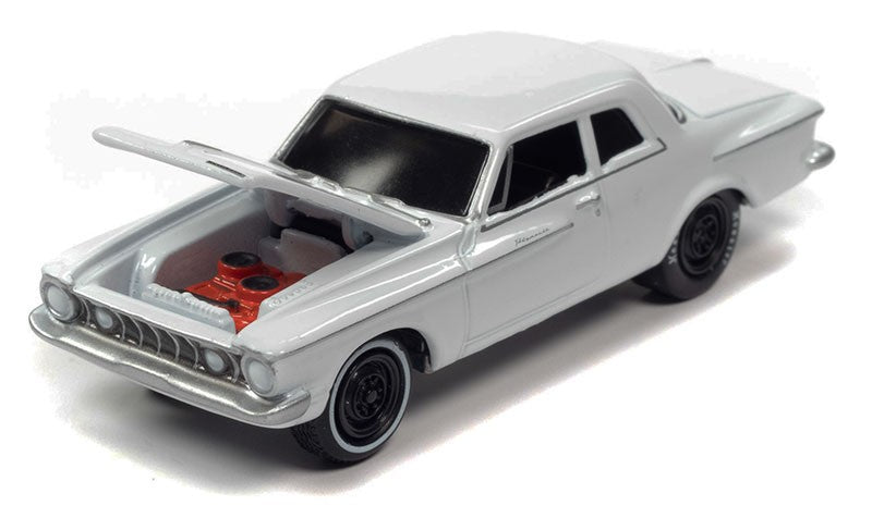 1962 Plymouth Savoy Max Wedge in Alpine White - Johnny Lightning 1/64 - JLSP248 B Passion Diecast