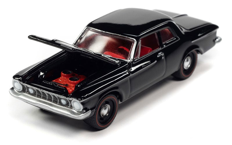 1962 Plymouth Savoy Max Wedge in Silhouette Black - Johnny Lightning 1/64 - JLSP248 A Passion Diecast