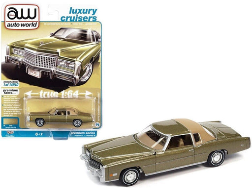 Premium 1975 Cadillac Eldorado Gold Poly - Auto World - 1/64 - AWSP098 A -  Passion Diecast 