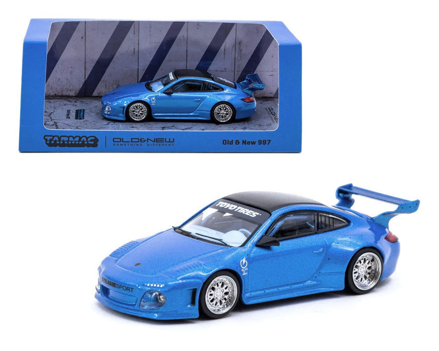 Old & New 997 Blue Metallic - Tarmac Works - 1/64 - T64-TL053-BLM - Passion Diecast 