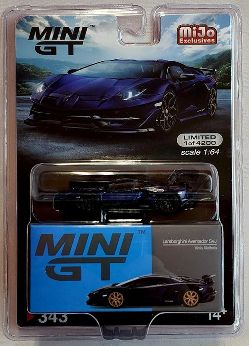 CHASE CAR Mini GT - 1:64 - Lamborghini Aventador SVJ Viola Aletheia - Mijo Exclusives USA - MGT00343GR Passion Diecast