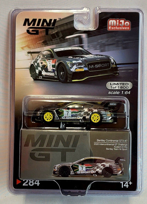 CHASE CAR Mini GT - 1:64 -  Bentley Continental GT3 No.7 M-Sport 2020 Intercontinental  - Mijo Exclusives USA -  MGT00284GR