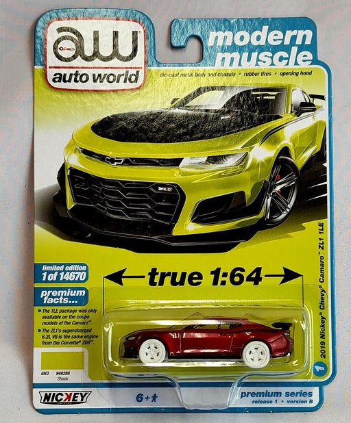 CHASE CAR 2019 Nickey Chevrolet Camaro ZL1 1LE - Auto World 1/64 - AWSP094 BGR -  Passion Diecast 