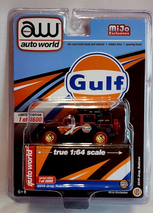 CHASE CAR Mijo Exclusive - 2018 Jeep Rubicon Gulf - Limited 3,600 - Auto World 1:64 - CP7837GR Passion Diecast 