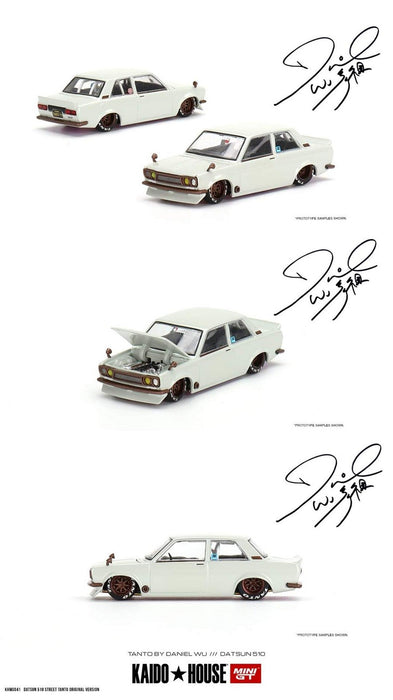 Kaido★House - Datsun 510 Street Tanto V2 TANTO White by Daniel Wu - Mini GT - Mijo Exclusives - 1/64 - KHMG041 Passion Diecast