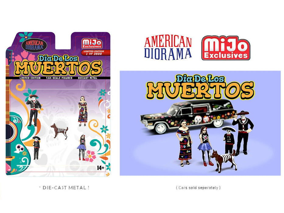 Dia De Los Muertos Family Figure Set - 5 pieces Diecast - American Diorama 1-64 - 76509MJ