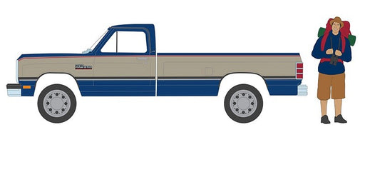 1993 Dodge Ram Power Ram 250 Pickup with Backpacker - The Hobby Shop Series 15 - 1/64 Greenlight - 97150 D
