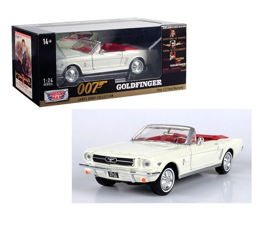 1964 1/2 Ford Mustang Convertible (White) - James Bond Collection - Goldfinger - Motormax 1/24 - 79852 Passion Diecast