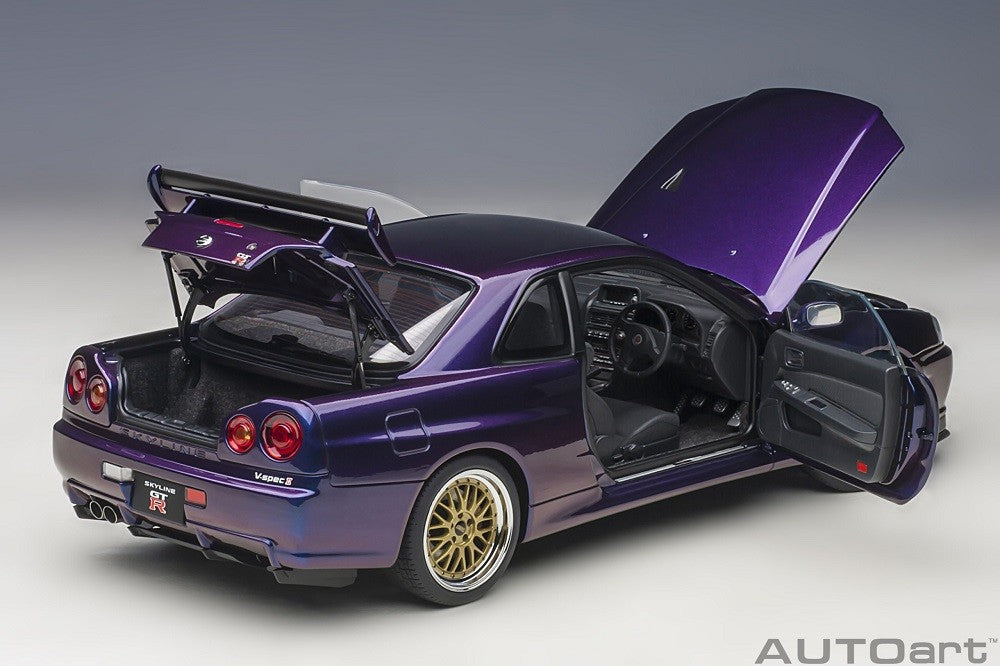 Nissan Skyline GT-R (R34) V-Spec II with BBS LM wheels (Midnight Purple III) - Autoart - 77403 Passion Diecast
