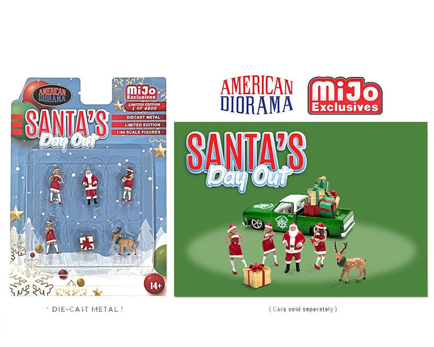 Santa s Day Out Figure Set - 6 pieces Diecast - American Diorama 1-64 - 76508MJ Passion Diecast