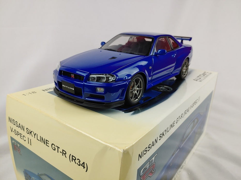 Nissan Skyline GT-R (R34) V-spec II Bayside Blue - Autoart   1/18 - 77335  Used  Read