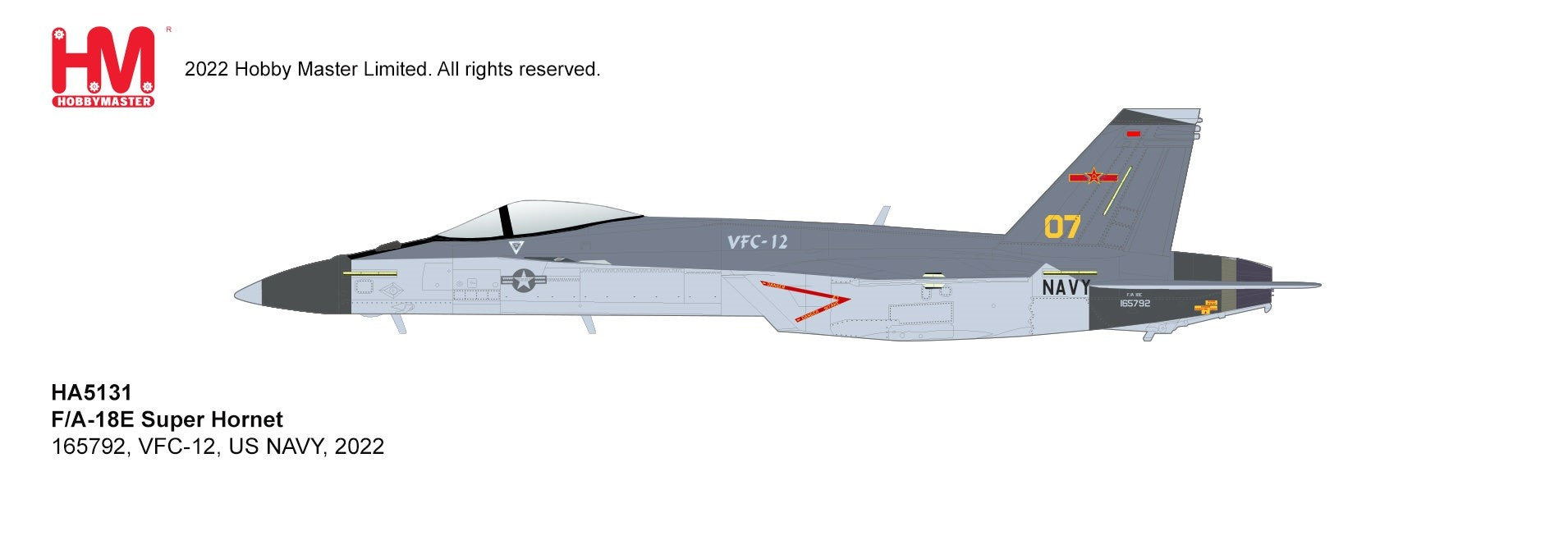 McDonnell Douglas F/A-18E Super Hornet - USN VFC-12, 07/165792, june 2021 / Hobby Master 1:72 HA5131