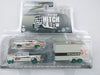 GreenMachine 2021 Chevrolet Silverado and 1969 Chevrolet Camaro RS - on Flatbed Trailer - Texaco - 1/64 Greenlight - 31140 CGR