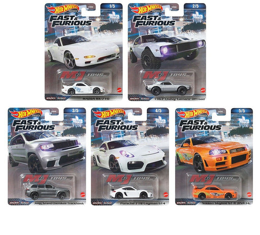 Hot Wheels - Car Culture - 1:64 - Fast & Furious Premium 2023 A - Assortment - Set Of 5 Cars - HNW46-956A