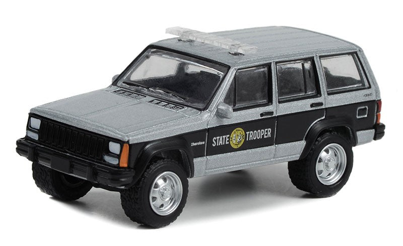 North Carolina Highway Patrol State Trooper - 1995 Jeep Cherokee - Hot Pursuit Series 43 -1/64 Greenlight - 43010 D