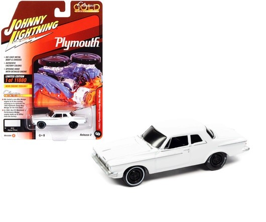 1962 Plymouth Savoy Max Wedge in Alpine White - Johnny Lightning 1/64 - JLSP248 B Passion Diecast