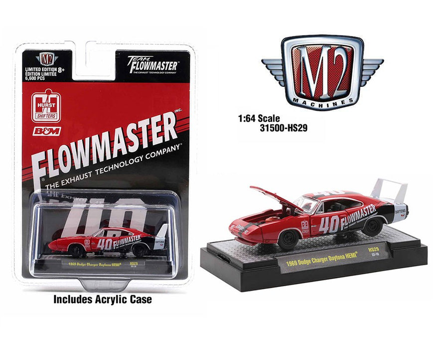 1969 Dodge Charger Daytona HEMI Flowmaster - M2 Machine - Hobby Exclusive - 1:64 - 31500-HS29  Passion Diecast