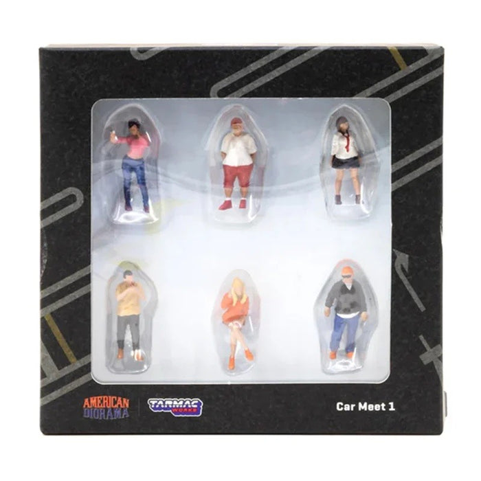 Figures Car Meet 1 - Tarmac Works & American Diorama - 1/64 - T64F-003-OR - Passion Diecast 
