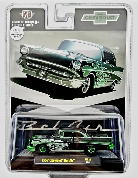 CHASE CAR 1957 Chevy Bel Air - M2 Machine - Hobby Exclusive - 1:64 - 31500-HS28GR  Passion Diecast