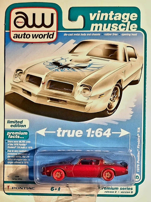 CHASE CAR 1976 Pontiac Firebird T/A 50Th Annv. Cameo White - Auto World - 1/64 - AWSP104 BGR -  Passion Diecast 
