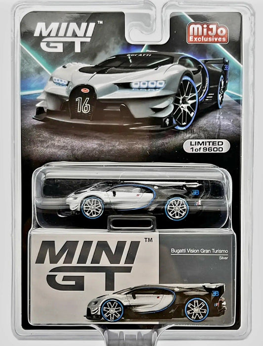 CHASE CAR Mini GT - 1:64 - Bugatti Vision Gran Turismo Silver - Mijo Exclusives USA - MGT00369GR Passion DIecast