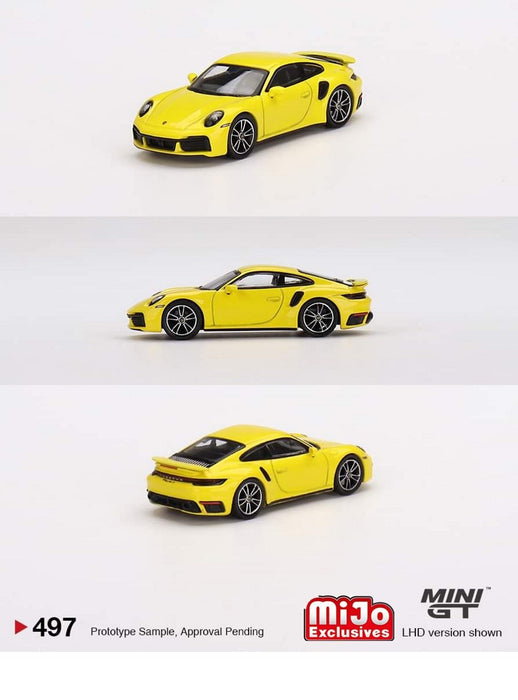 Porsche 911 Turbo S Racing Yellow - Mini GT - 1:64 - MGT00497 Passion Diecast