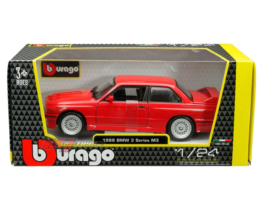 1988 BMW 3 Series M3 (E30)(Red) - Bburago 1-24 -18-21100 RD - Passion Diecast 