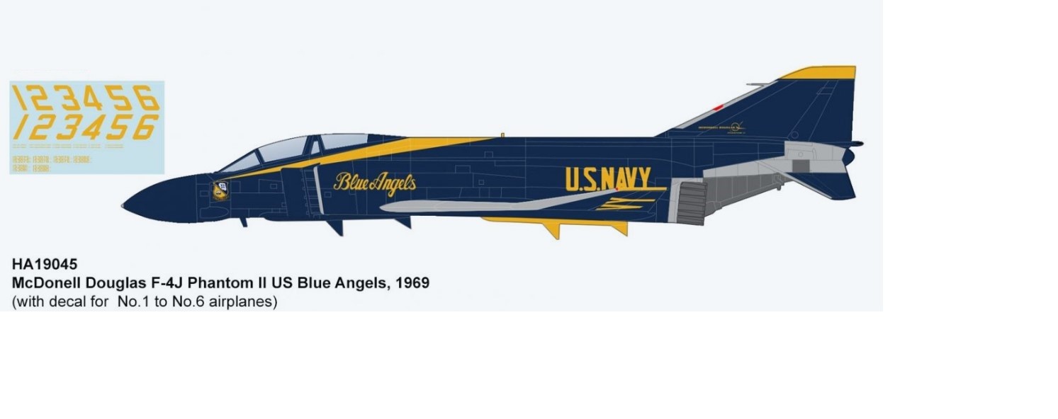 McDonnell Douglas F-4J Phantom II - US Navy Blue Angels, no.1 to 6, 1969 / Hobby Master 1:72 HA19045