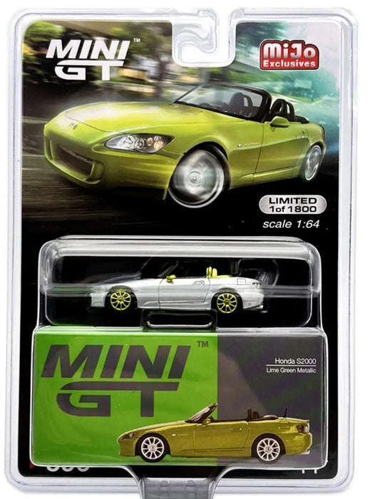 CHASE CAR Mini GT - 1:64 - Honda S2000 (AP2) Lime Green Metallic - Mijo Exclusives USA - MGT00396GR Passion Diecast