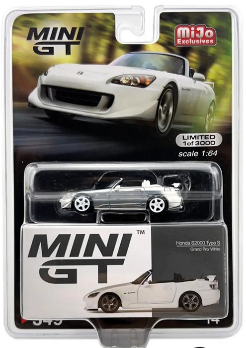 CHASE CAR Mini GT - 1:64 - Honda S2000 (AP2) Type S Grand Prix White - Mijo Exclusives USA - MGT00349GR Passion DIecast
