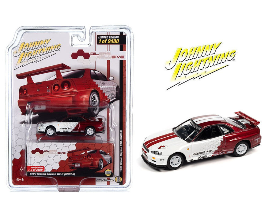 1999 Nissan Skyline GT-R - (Two Tone White) Singapore Dilsre Exclusive Limited 2,400 Pieces - Johnny Lightning 1/64 - JLCP7419