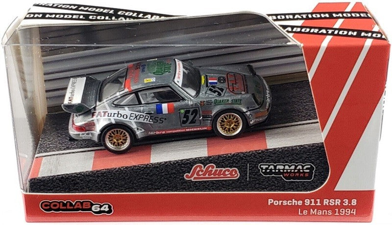 CHASE CAR Porsche 911 RSR 3.8 Le Man 1994 No,52 - Tarmac Works & Schuco - 1/64 - T64S-003-94LMGR - Passion Diecast 