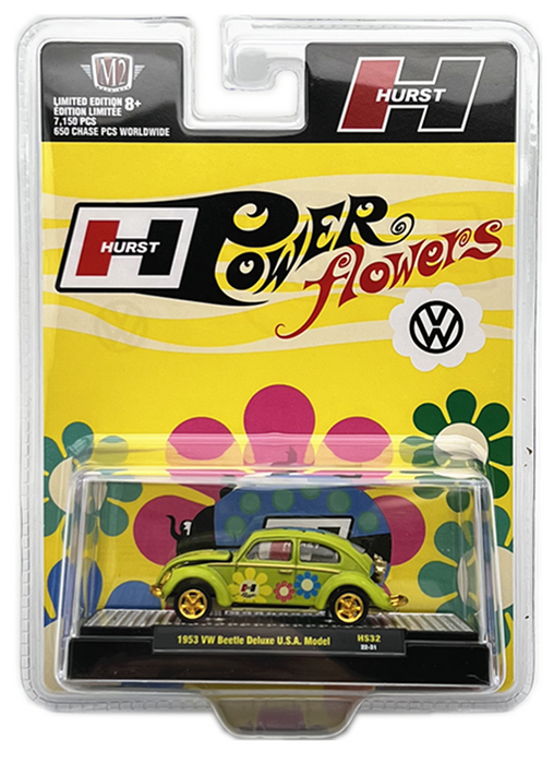 CHASE CAR 1953 Volkswagen Beetle Deluse USA Model Hurst - M2 Machine - Hobby Exclusive - 1:64 - 31500-HS32GR Passion Diecast