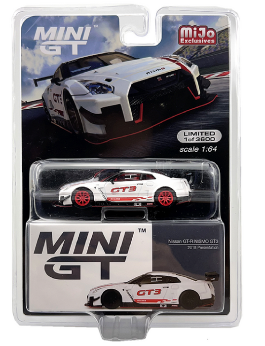 CHASE CAR Mini GT - Nissan GT-R NISMO GT3 2018 Presentation - Mijo Exclusives USA -  MGT00327GR Passion Diecast