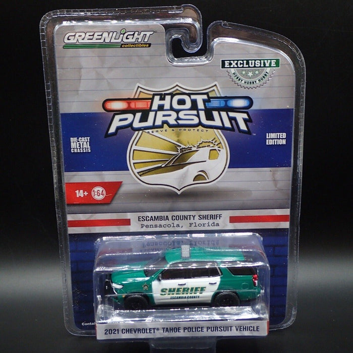 GreenMachine Pensacola, Florida - 2021 Chevrolet Tahoe Police Pursuit Vehicle - Hobby Exclusive - 1/64 Greenlight - 30381GR