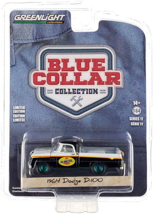 GreenMachine Pennzoil - 1964 Dodge D-100 with Toolbox - Blue Collar Collection Series 11 - 1/64 Greenlight - 35240 AGR