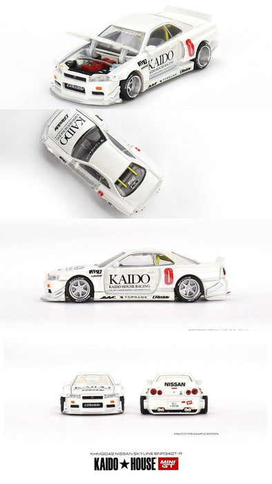 Kaido★House - Nissan Skyline GT-R (R34) Kaido Works V2 - Mini GT - Mijo Exclusives - 1/64 - KHMG049 Passion Diecast