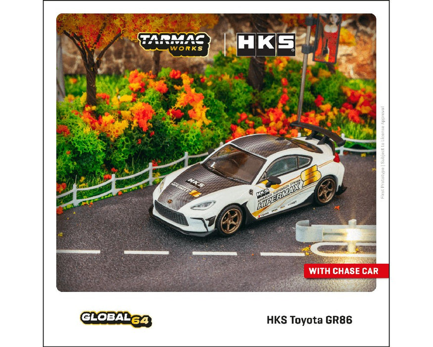 HKS Toyota GR86 HKS HIPERMAX (White) - Tarmac - 1/64 - T64G-038-WH Passion Diecast