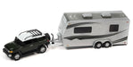2010 Toyota FJ Cruiser with Camping Trailer in Dark Green - Truck&Trailers - Johnny Lightning  1:64 - JLSP315 B