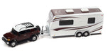 2010 Toyota FJ Cruiser with Camping Trailer in Brick Red - Truck&Trailers - Johnny Lightning  1:64 - JLSP315 A